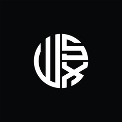 Naklejka premium WSX logo WSX icon WSX monogram WSX letter minimalist Circle flat Unique modern abstract logo design.