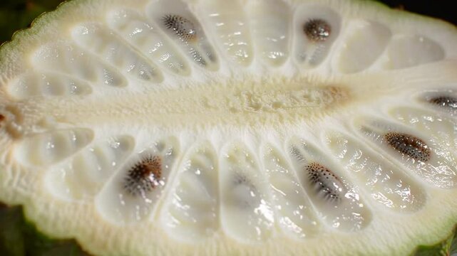 Inside Exotic Fruit Close Up Showcasing Its Unique Texture