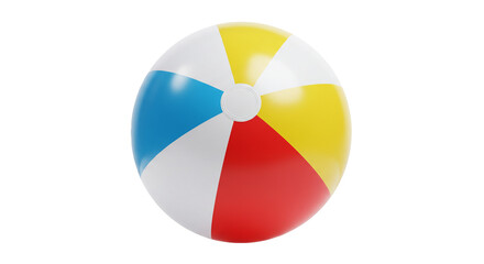 Beach ball summer fun inflatable toy colorful vacation holiday game pool party red yellow blue white on transparent background