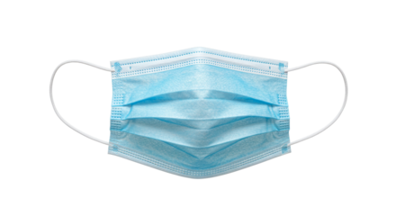 Medical face mask surgical mask procedure mask flu mask covid mask personal protective equipment on transparent background