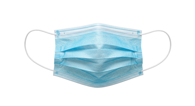 Medical face mask surgical mask procedure mask flu mask covid mask personal protective equipment on transparent background