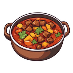 Goulash, flat 2D isometric cartoon vector image isolated on white background.