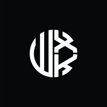 WXK logo WXK icon WXK monogram WXK letter minimalist Circle flat Unique modern abstract logo design.