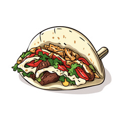 Gyro, cartoon vector illustration, flat 2D isometric style, white background.