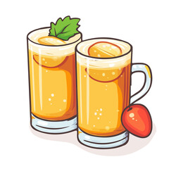 Cider, cartoon vector illustration, flat 2D isometric style, white background.
