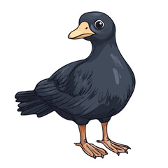 Coot, cartoon vector illustration, flat 2D isometric style, white background.