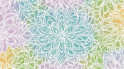 Pastel Mandala Floral Seamless Pattern Design