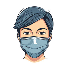 Face Mask, flat 2D isometric cartoon vector image isolated on white background.