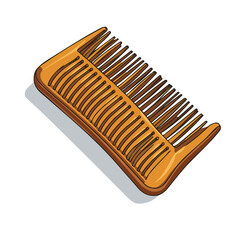 Comb, flat 2D isometric cartoon vector image isolated on white background.