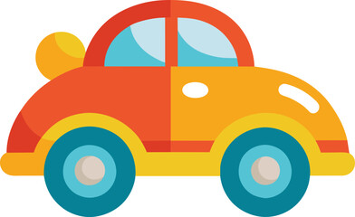 Cute Cartoon Car Childrens Toy Vehicle Icon