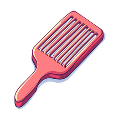 Comb, vector graphic, 2D flat isometric cartoon illustration on white background.
