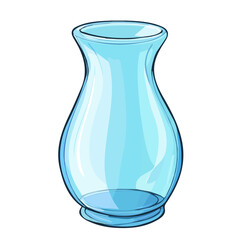 Glass Vase, 2D isometric flat cartoon vector illustration isolated on white background.