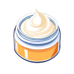 Face Cream, vector graphic, 2D flat isometric cartoon illustration on white background.
