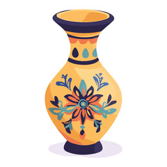 Decorative Vase, cartoon vector illustration, flat 2D isometric style, white background.