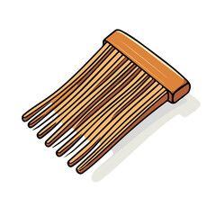 Comb, vector graphic, 2D flat isometric cartoon illustration on white background.
