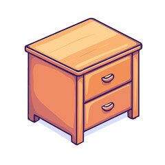 Dresser, cartoon vector illustration, flat 2D isometric style, white background.
