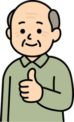 a grandfather who gives a thumbs up
