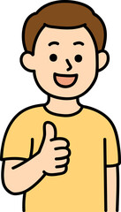a man who gives a thumbs-up
