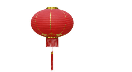 Obraz premium Isolated red chinese lantern for lunar new year celebrations and traditional asian festivals decor element on transparent background
