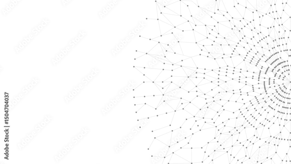 Leinwandbilder Technology abstract background. Dots connected by lines. Minimalist mesh backdrop with copy space. Abstract polygonal radial shape. Plexus circles.