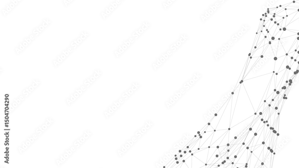 Leinwandbilder Dots connected by lines. Abstract wave. Minimalist mesh. Abstract polygonal shape.