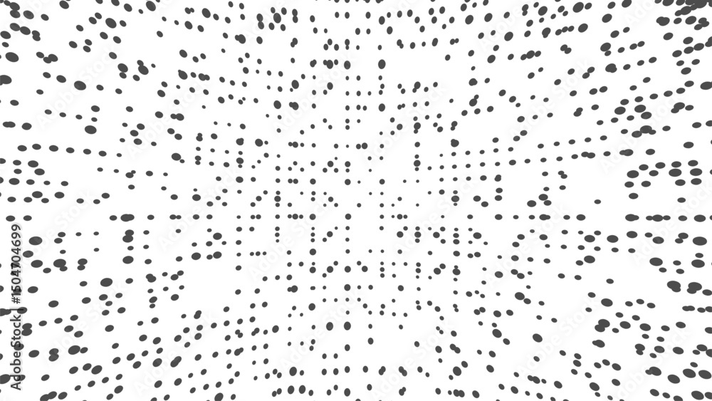 Poster Dots connected by lines. Abstract wave. Minimalist mesh. Abstract polygonal shape.