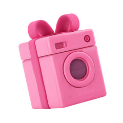 Vector realistic isolated washing machine as a gift present.