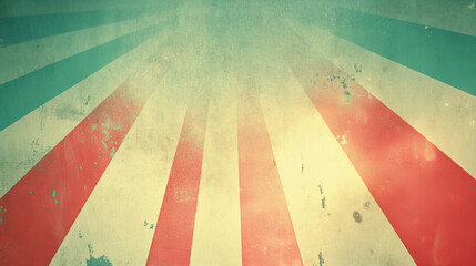 Vintage sunburst background with retro pastel rays and distressed texture, ideal for nostalgic design, poster templates, carnival themes, or circus invitations

