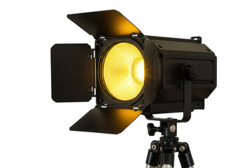 Studio spotlight with barn doors isolated on transparent background