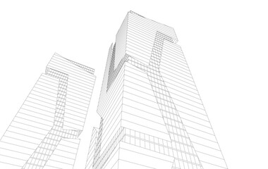 Fototapeta premium sketch of skyscrapers