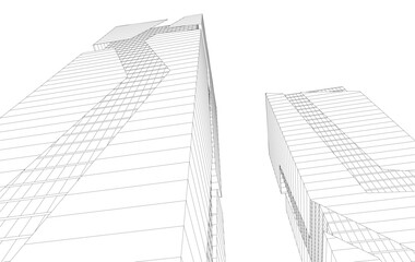 Fototapeta premium sketch of the office building