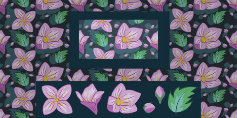 floral flower pattern graphic resources vector plants 