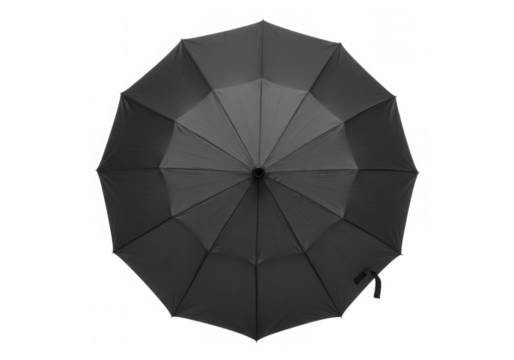 Black umbrella isolated on transparent background