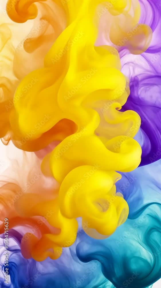 Poster abstract waves of color blending harmoniously on a gradient. vertical