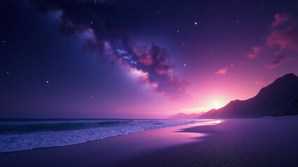 Fototapeta premium beach purple landscape
