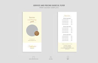 Beauty and salon pricing guide Dl Flyer layout template