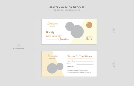 Beauty and salon gift voucher template