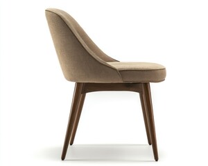 A stylish dining chair, viewed from the back, isolated on a white background