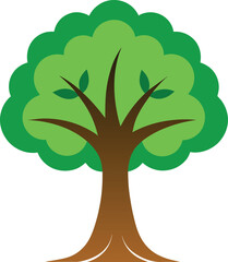 Obraz premium Green Tree Nature Icon Illustration Graphic