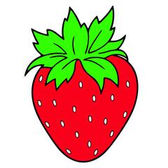 icon, fresh strawberry fruit vector, high quality