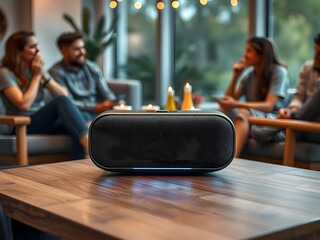 a luxurious bluetooth speaker on the table