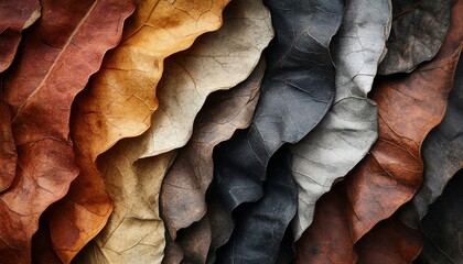Abstract Autumn Leaves: A Colorful Gradient of Textural Beauty and Natural Design