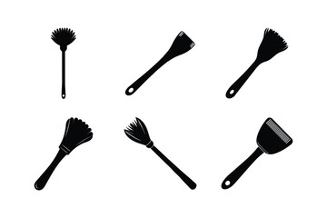 set of brush silhouette vector illustration