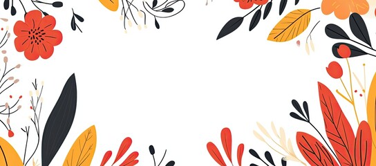 Autumnal Floral Border