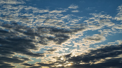 Beautiful sunset sky with amazing colorful clouds