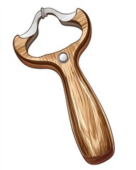 A wine bottle opener vector icon, cleanly designed and isolated on a pure white background for clarity and elegance