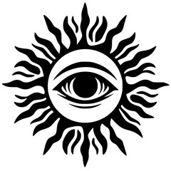 One-eyed sun silhouette