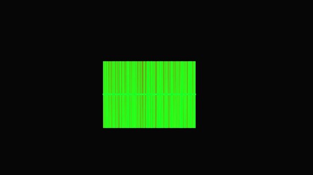 backdate being scanned with a laser beam backdate scanner with black background.