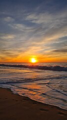 Fototapeta premium Coucher de soleil sur l'océan Atlantique (Presqu'île du Cap Ferret)