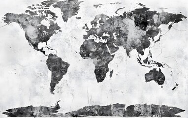 Grunge World Map Vintage Texture Background